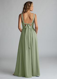 Azazie Aziza Abiti da Damigella Abito A-Line in Chiffon con Scollo a V a Pieghe Pistacchio image4