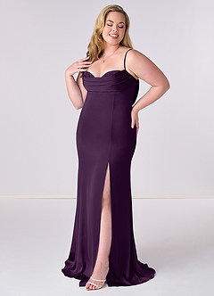 Barbie ♥ Azazie Robes de demoiselle d'honneur Robe Sirène en Satin extensible Corset Grain De Raisin image9
