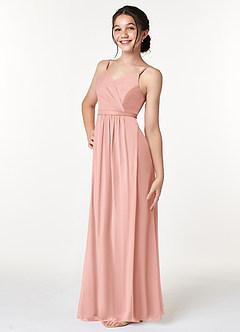 Azazie Luxy Junior Rosette Pleated Mesh Dress image5