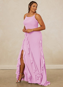Christian Siriano Bridal for Azazie 1006 Brautjungfernkleider Meerjungfrau-Linie Gestreift Chiffon Kleid Bonbonrosa image11