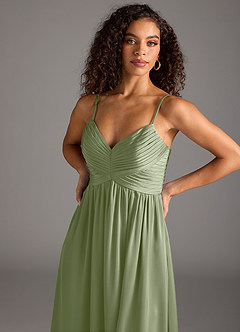 Azazie Alia Robes à essayer chez vous Robe Trapèze en Satin extensible Plissé Noir image3