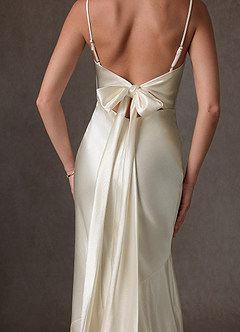 Azazie Kayla Wedding Dresses Antique White Mermaid Charmeuse Dress image8