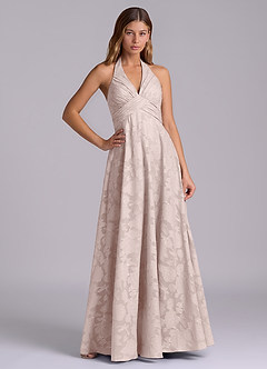 Azazie Tessie Brudtärnklänningar Klä av A-Linje i Blommig Utbrändhet Plisserad Rodnande Rosa image1