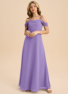 Azazie Anselie Junior Tahiti A-Line Off the Shoulder Chiffon Dress image3