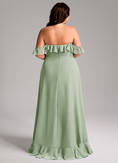 Azazie Lyra Robes de demoiselle d'honneur Robe Trapèze Convertible en Mousseline de soie Vert Sauge image12