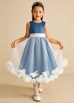 Azazie Stardust Blumenmädchenkleider A-Linie ärmellos Organza Kleid Zwielichtviolett image1
