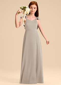 Azazie Everett Junior Jurk van Stretch Satijn met A-Lijn Boog Vorst image5