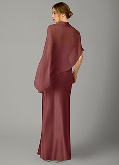 Azazie Jaleesa Abiti da Damigella Abito A-Line in Raso Elasticizzato Collo Alto Ametista image6