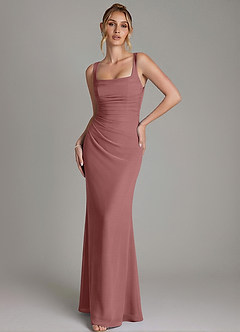 Azazie Agustina Bridesmaid Dresses Desert Rose Mermaid Corset Chiffon Dress image4