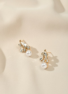 front Conjunto de joyas de perlas y cristales
