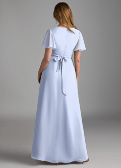 Azazie Zaniah Bridesmaid Dresses Ice A-Line Chiffon Dress image2