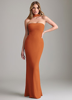 Azazie Lusinda Suknie dla druhen Syrena Zza ramienia Szyfon Do ziemi Sukienka image1