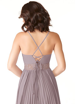 Azazie Devyn Abiti da Damigella Abito A-Line in Chiffon Corsetto Dusk image6