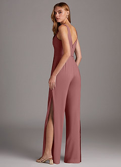 Azazie Ida Abiti da Damigella Tuta in Chiffon Elasticizzato Plissettato Rosa Del Deserto image6