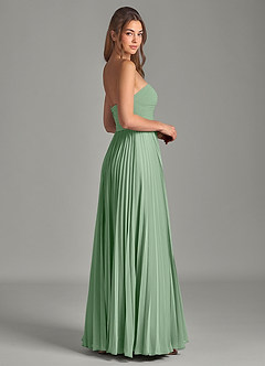 Azazie Chiana Final Sale Matcha A-Line Strapless Chiffon Dress image5