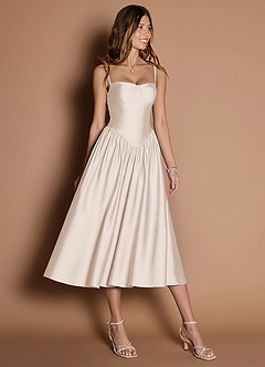 Ottilie Cream Pleated Midi Dress image4