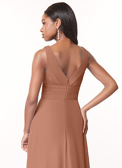 Azazie Julianna Bridesmaid Dresses Bronzer A-Line Chiffon Dress image4