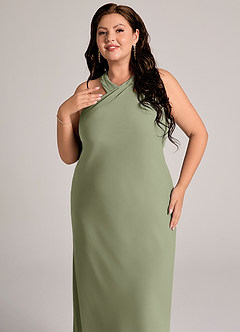 Azazie Doretta Bridesmaid Dresses Pistachio Mermaid Pleated Chiffon Dress image11