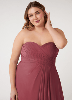 Azazie Arabella Allure Jurken voor bruidsmeisjes Converteerbaar Jurk van Chiffon met A-Lijn Sweetheart Halslijn Merlot image18
