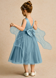 Azazie Pear Robe Demoiselle D'honneur Fillette Robe Princesse en Tulle Arc Bleu Maussade image5
