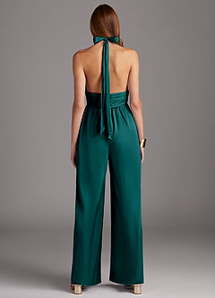 Azazie Oli Brudtärnklänningar Jumpsuit av i Stretch Satin Plisserad image2