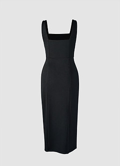 Sight To See Black Bodycon Midi Dress image7