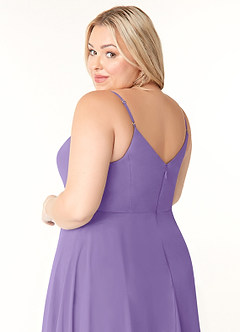 Azazie Clarissa Jurken voor bruidsmeisjes Jurk van Chiffon met A-Lijn V-hals Tahiti image12