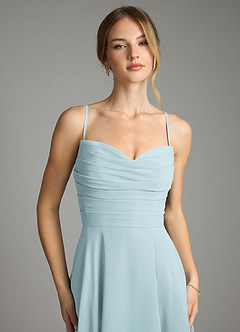 Azazie Ayla Abiti da Damigella Abito A-Line in Chiffon Scollo a Cuore Nebbia image3