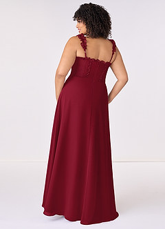 Barbie ♥ Azazie Bridesmaid Dresses Burgundy A-Line Sweetheart Neckline Chiffon Dress image7