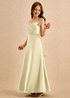 Azazie Kandi Girls Formal Final Sale Dusty Rose A-Line Sweetheart Neckline Stretch Satin Dress image2