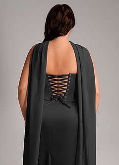 Azazie Sorrel Bridesmaid Dresses Black Mermaid Strapless Stretch Satin Convertible Dress image11