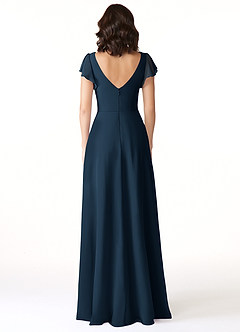 Azazie Omari Brautjungfernkleider A-Linie Chiffon Kleid Dunkelmarine image2