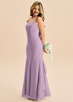 Azazie Lioren Junior Wisteria Mermaid Bow Chiffon Dress image2