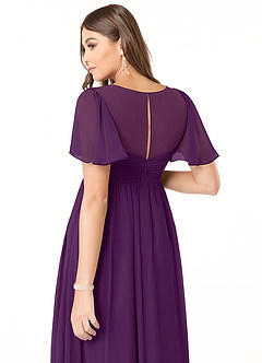 Azazie Verna Abiti da damigella d'onore premaman Abito A-Line Increspato con Scollo a V Chiffon Floor-Length image6