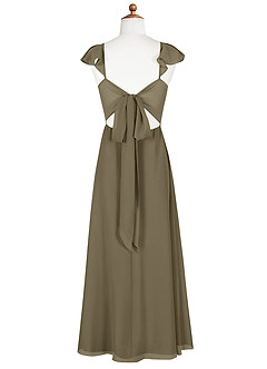 Azazie Everett Junior A-Linie Chiffon Kleid Weidengrün image9