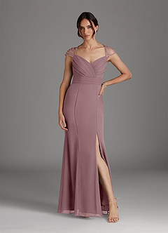 Azazie Blanchett Mother of the Bride Dresses Dusty Rose Mermaid Sequins Chiffon Dress image2