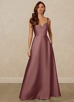 Christian Siriano Bridal for Azazie 1001 Bridesmaid Dresses Vintage Mauve A-Line Sweetheart Neckline Stretch Satin Dress image1