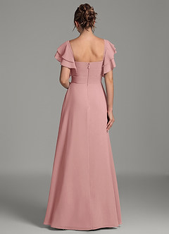 Azazie Dacia Bridesmaid Dresses Dusty Rose A-Line Ruched Chiffon Dress image5