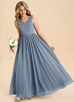 Azazie Hathaway Junior Twilight A-Line Bow Chiffon Dress image4