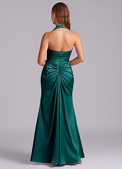 Azazie Destiny Bridesmaid Dresses Peacock Mermaid Sweetheart Neckline Stretch Satin Dress image2