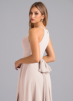 Azazie Denver Bridesmaid Dresses Rose Petal A-Line Pleated Chiffon Dress image2