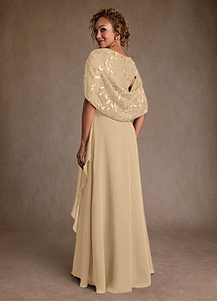 Azazie Beckley Kleider für die Brautmutter A-Linie Spitze Chiffon Kleid Champagner image2