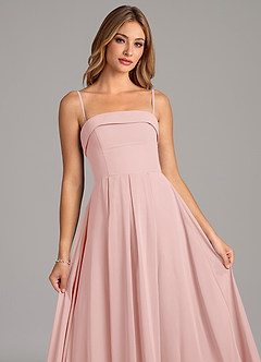 Azazie Lucienne Robes de demoiselle d'honneur Robe Trapèze Convertible en Mousseline de soie Sans bretelles Rose Poudré image7