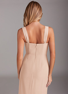 Azazie Denice Bridesmaid Dresses English Rose Sheath Pleated Chiffon Dress image8