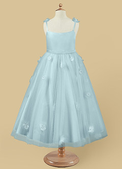 Azazie Doe Vendita Finale Abito A-Line in Tulle Pizzo Nebbia image4