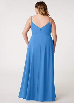 Azazie Daenerys Abiti da Damigella Abito A-Line in Chiffon con Scollo a Cappuccio Blue Jay image9