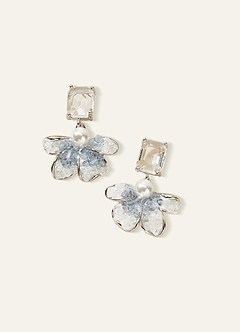 Something Blue Flower Drop Earrings
