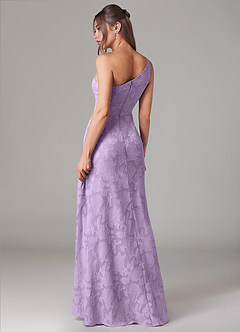 Azazie Ellianna Jurken voor bruidsmeisjes Jurk van Bloemen Burn-out met A-Lijn One-Shoulder Lila image4
