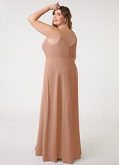 Azazie Daenerys Brautjungfernkleider A-Linie Kutte Chiffon Kleid Champagner Rosa image11