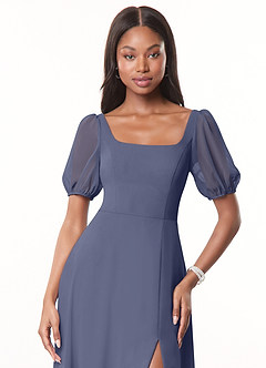 Azazie Alani Bridesmaid Dresses Stormy A-Line Square Neckline Chiffon Dress image5